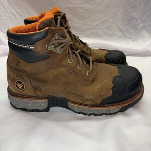 Hawx Men's 6" Crew Lace-To-Toe Work Boots Comp Toe Brown Leather Size 14 D